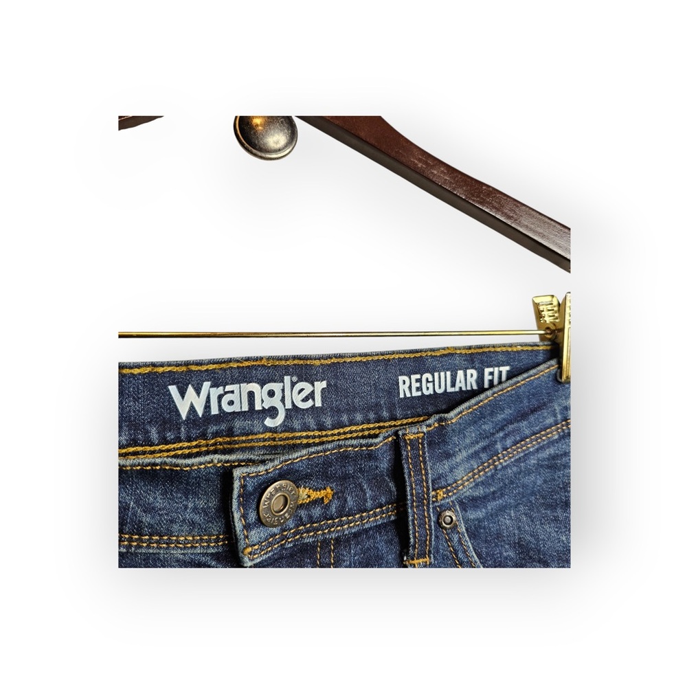 Wrangler Men’s Regular Fit Straight Leg Blue Jeans 34x34 - Picture 4 of 7